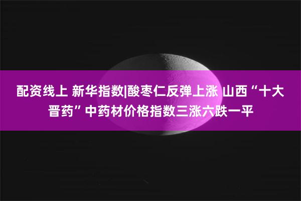 配资线上 新华指数|酸枣仁反弹上涨 山西“十大晋药”中药材价格指数三涨六跌一平