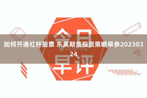 如何开通杠杆股票 东吴期货投资策略早参20230324